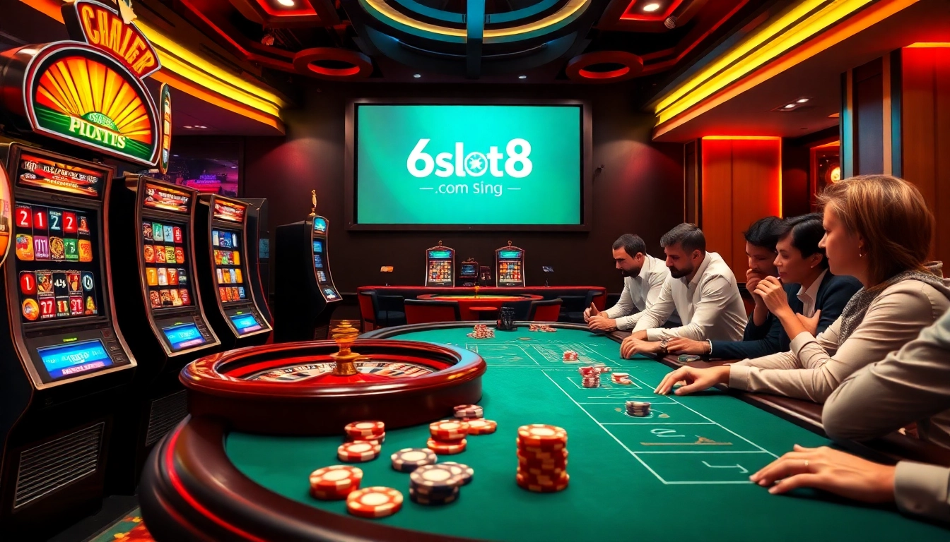 Engaging players enjoy a thrilling game scene at 6slots8 com casino