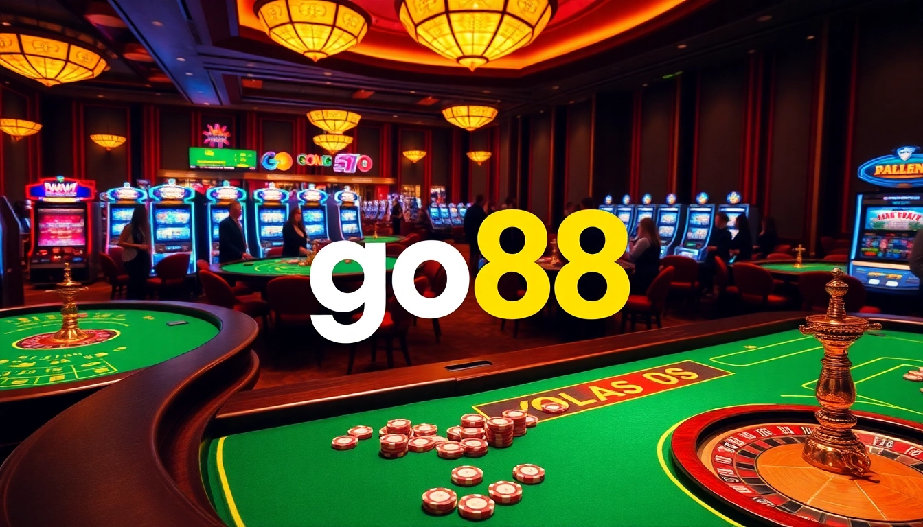Engaging gamblers in the go88 online casino atmosphere with vibrant tables and excitement.