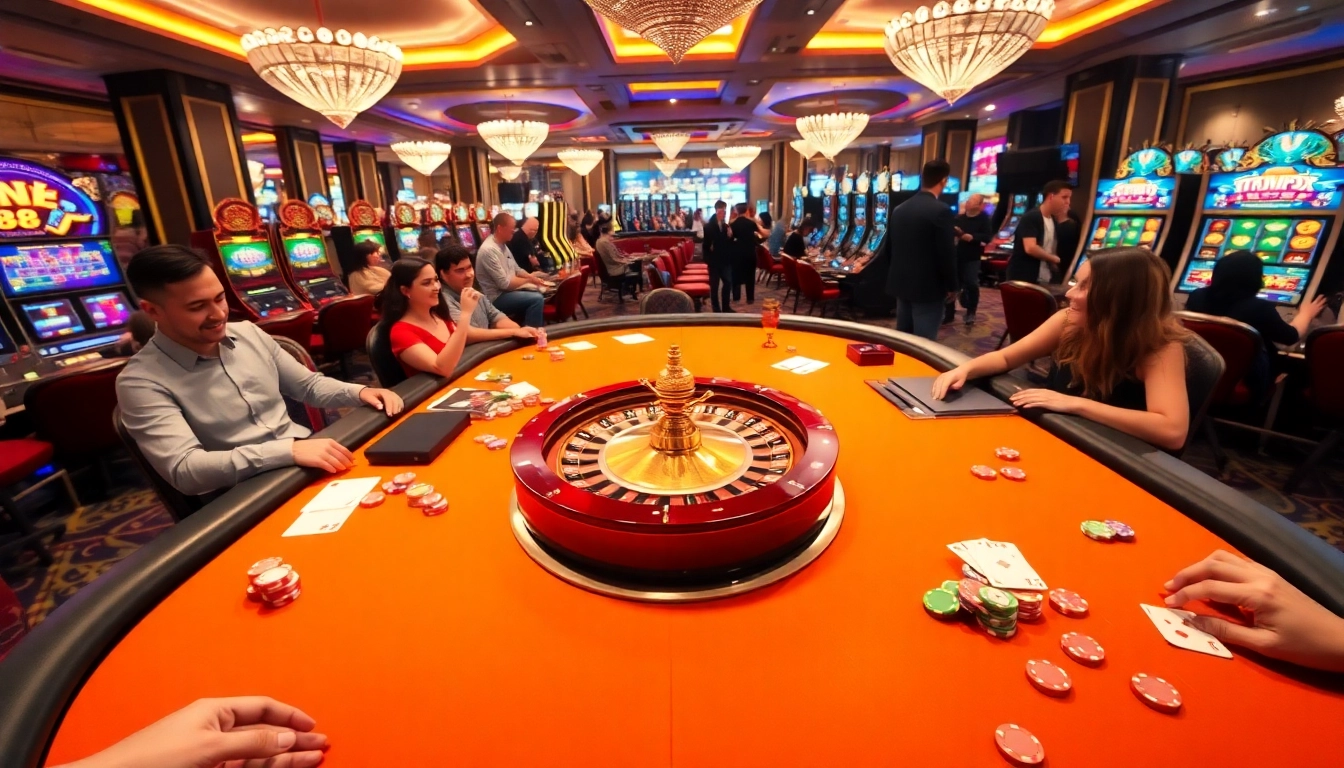 Experience the excitement at the TR88 gaming table with vibrant chips and cards.