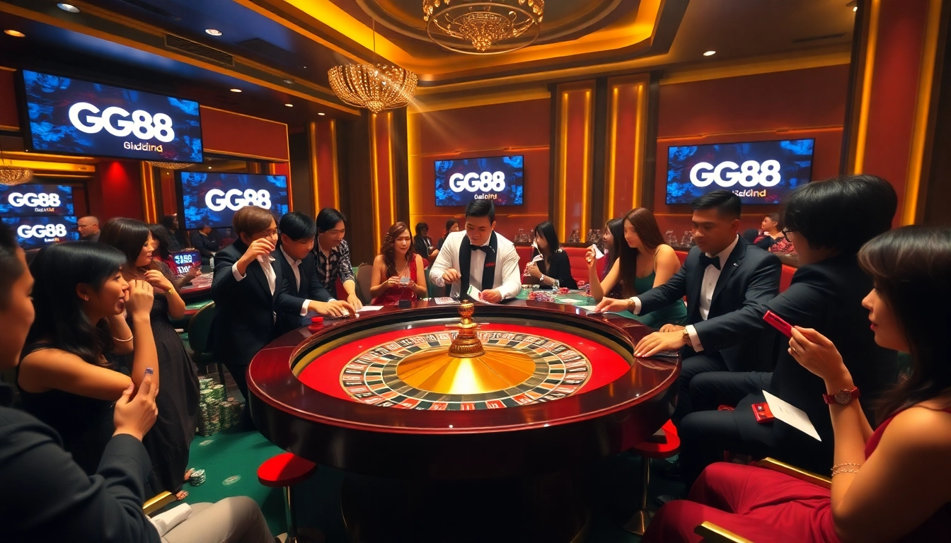 Experience the thrill of betting at GG88, where elegant casino tables and vibrant chips create excitement.