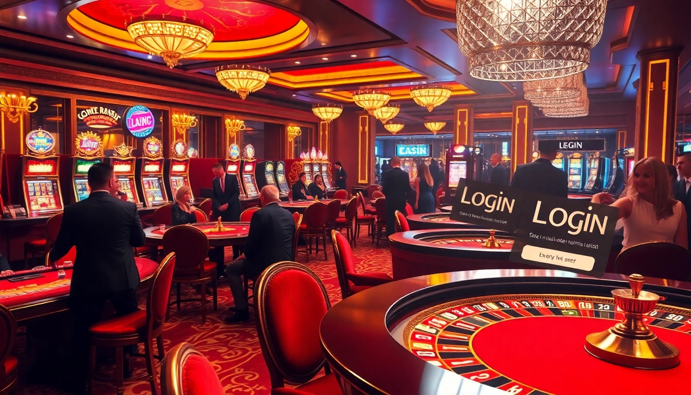 Login to your favorite casino's gaming experience with luxurious tables and vibrant machines.