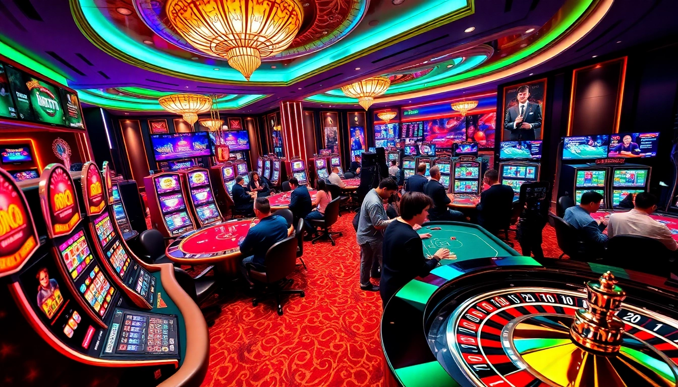 High-stakes gaming action at 6L777 ORG with poker chips and slot machines.