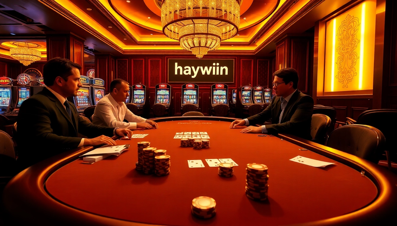 Experience excitement at the haywin casino table with professional gamblers and high-stakes poker action.