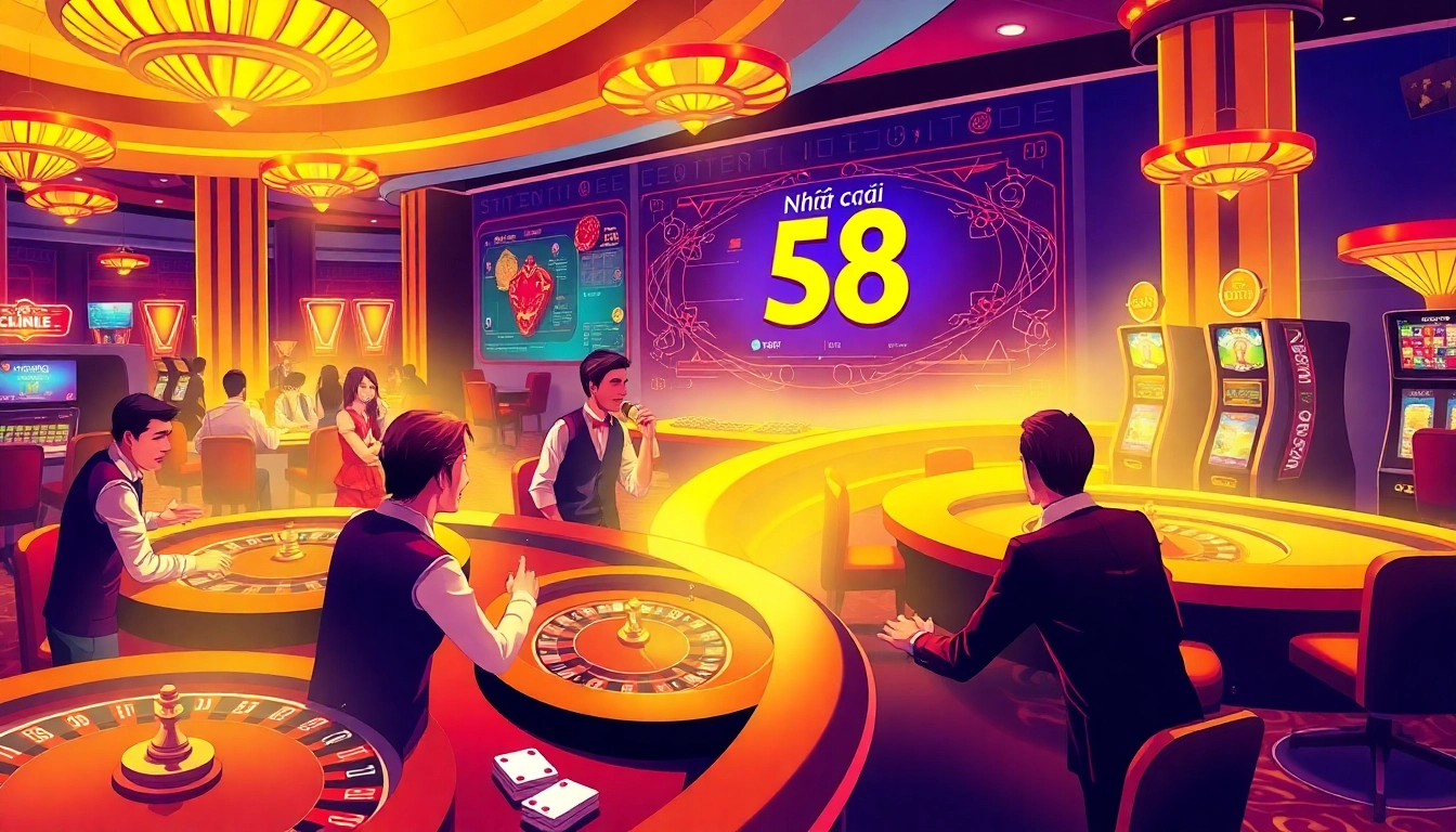 Players enjoying games at Nhà Cái S8 casino with exciting roulette and poker action.