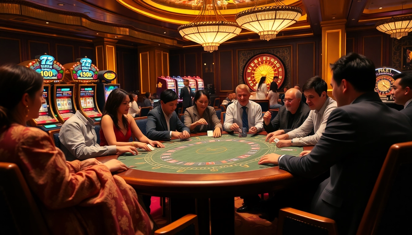 Players enjoy the excitement of KJC LINK at a vibrant casino table.