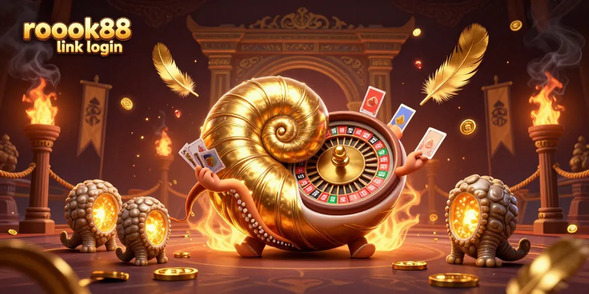 Engage in thrilling gameplay at rokok88 link login featuring a dynamic illustration of casino action.