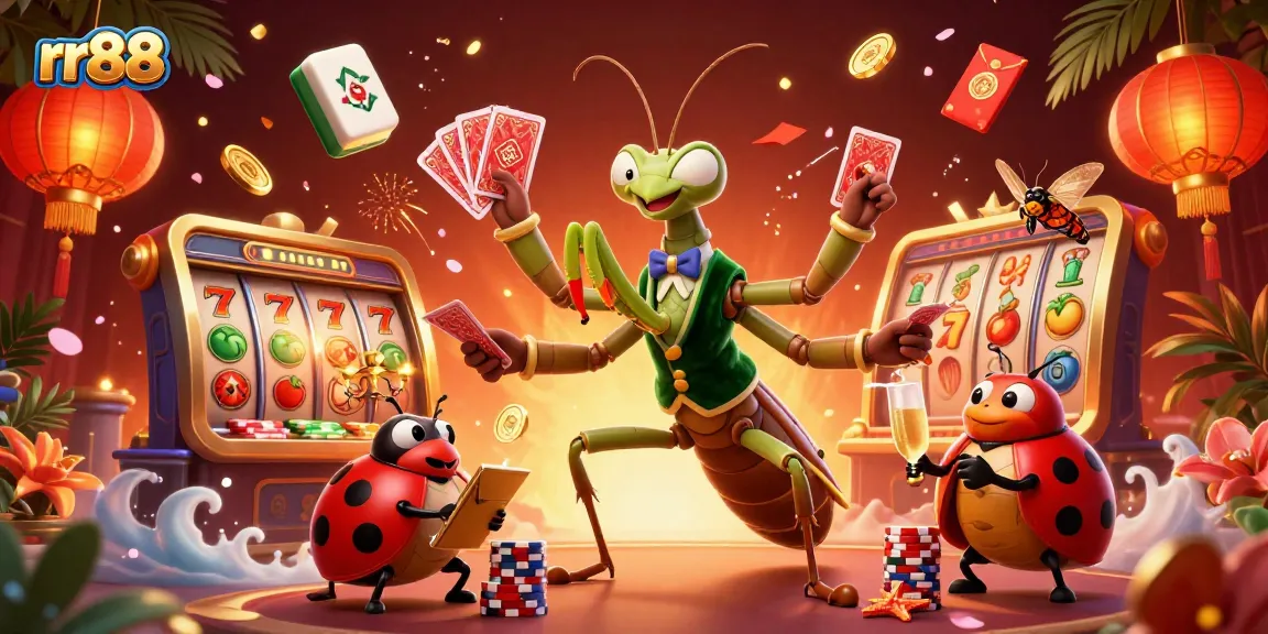 rr88 platform features vibrant scenes with characters engaging in lively casino games, showcasing thrilling gambling action.